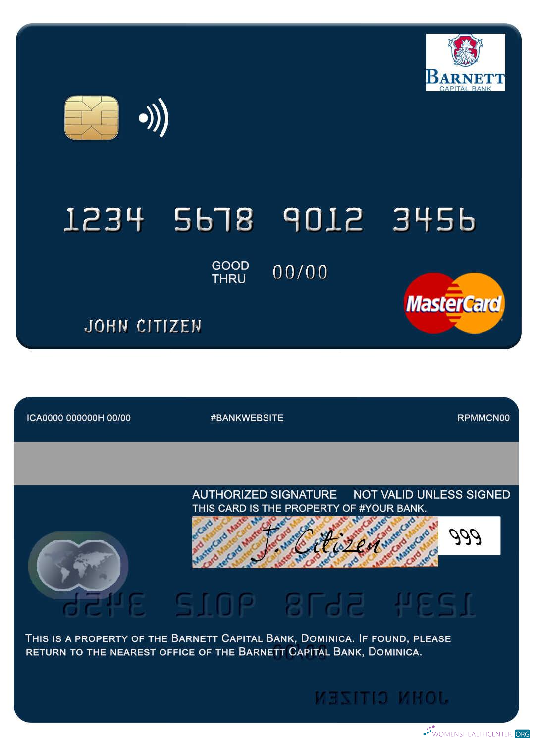 Download Dominica Barnett Capital Bank mastercard Photoshop template